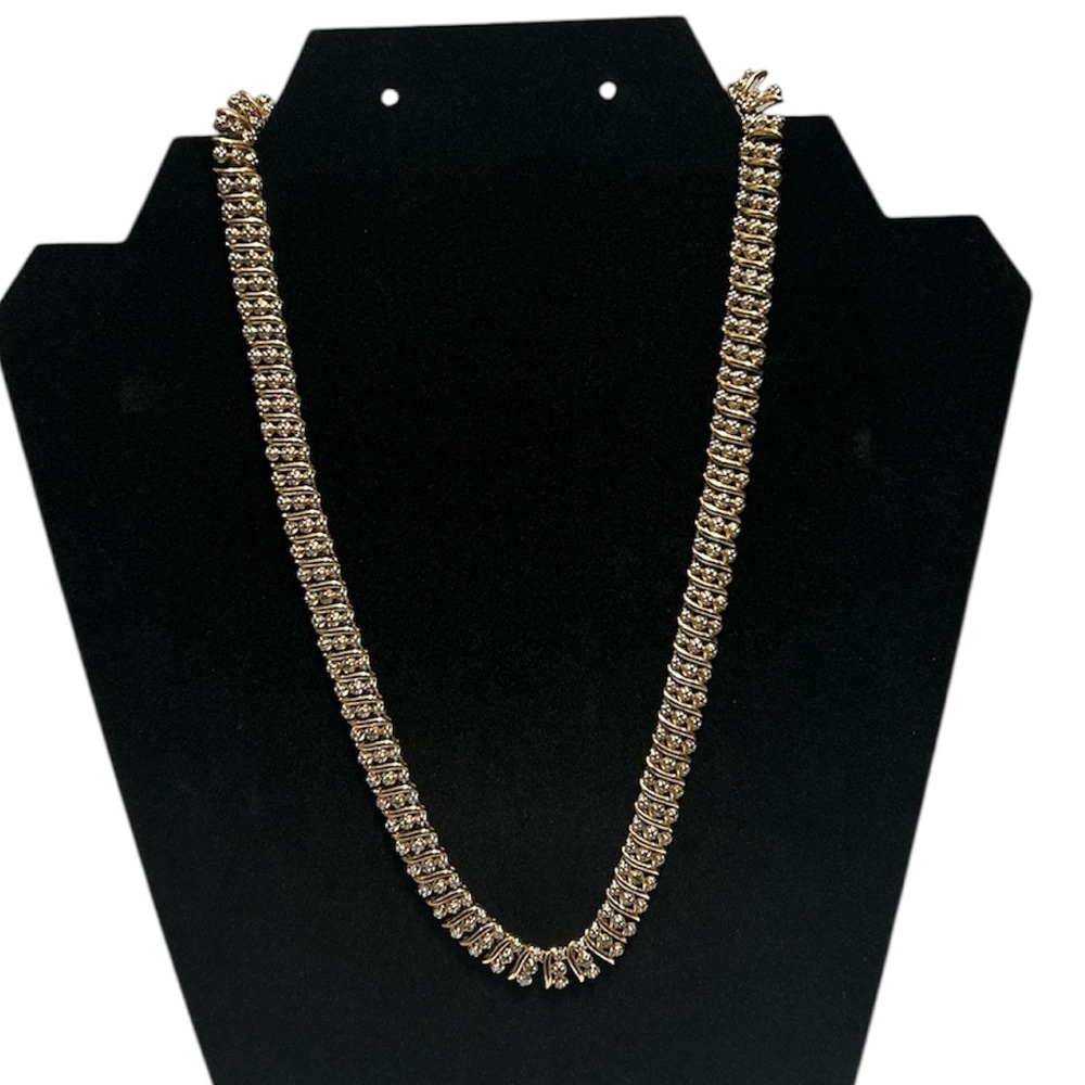 Fringed Gold Vermeil Plated Necklace & 925 Sterling Silver